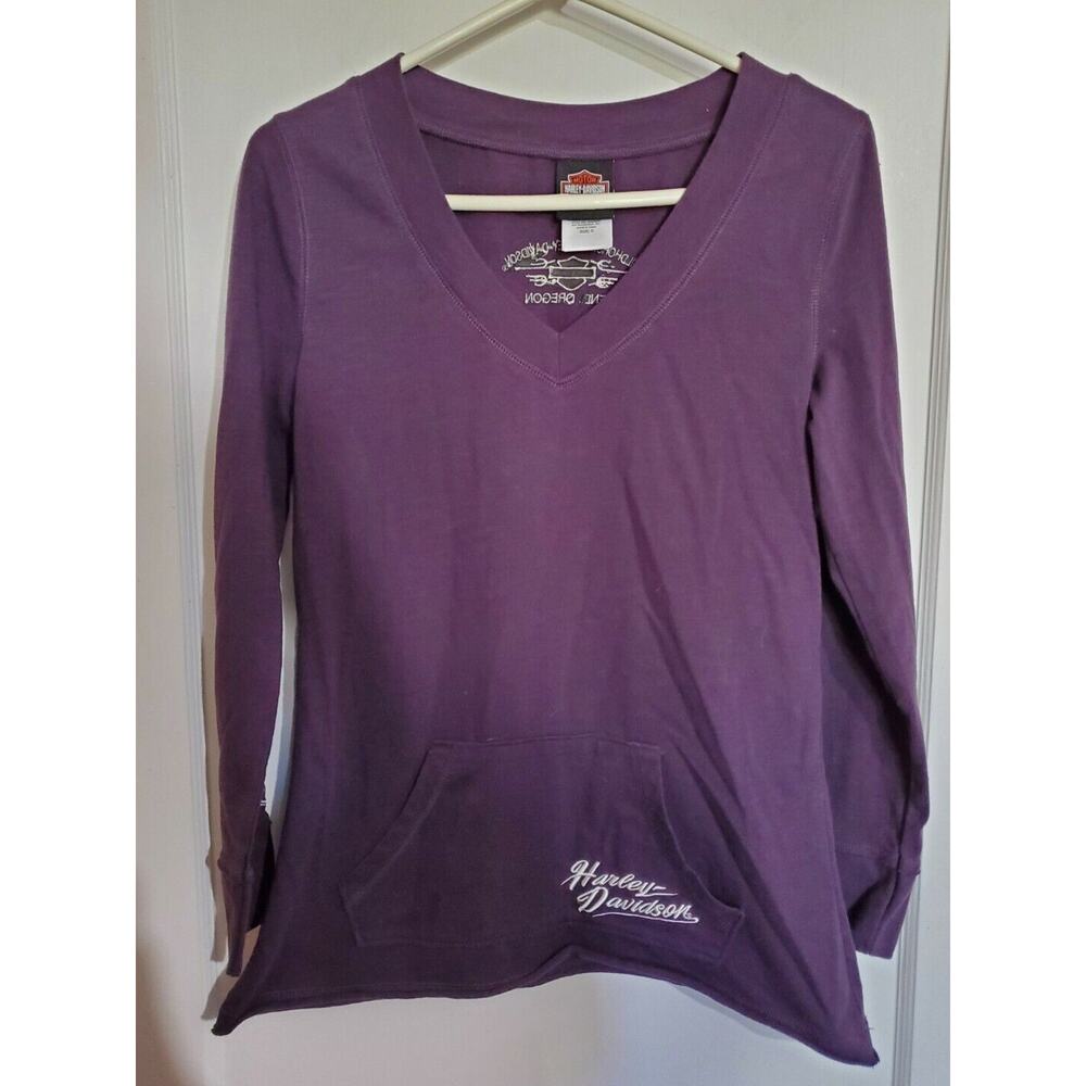 Harley Davidson Women Shirt With Pockets Wildhorse Bend OR Purple S